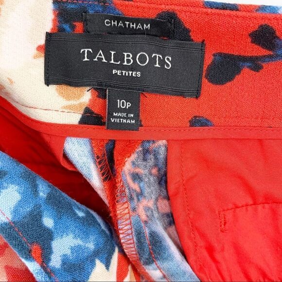 Talbots Bright Floral Chatham Side-Zip Ankle Pants Petite 10 EUC - Picture 12 of 13